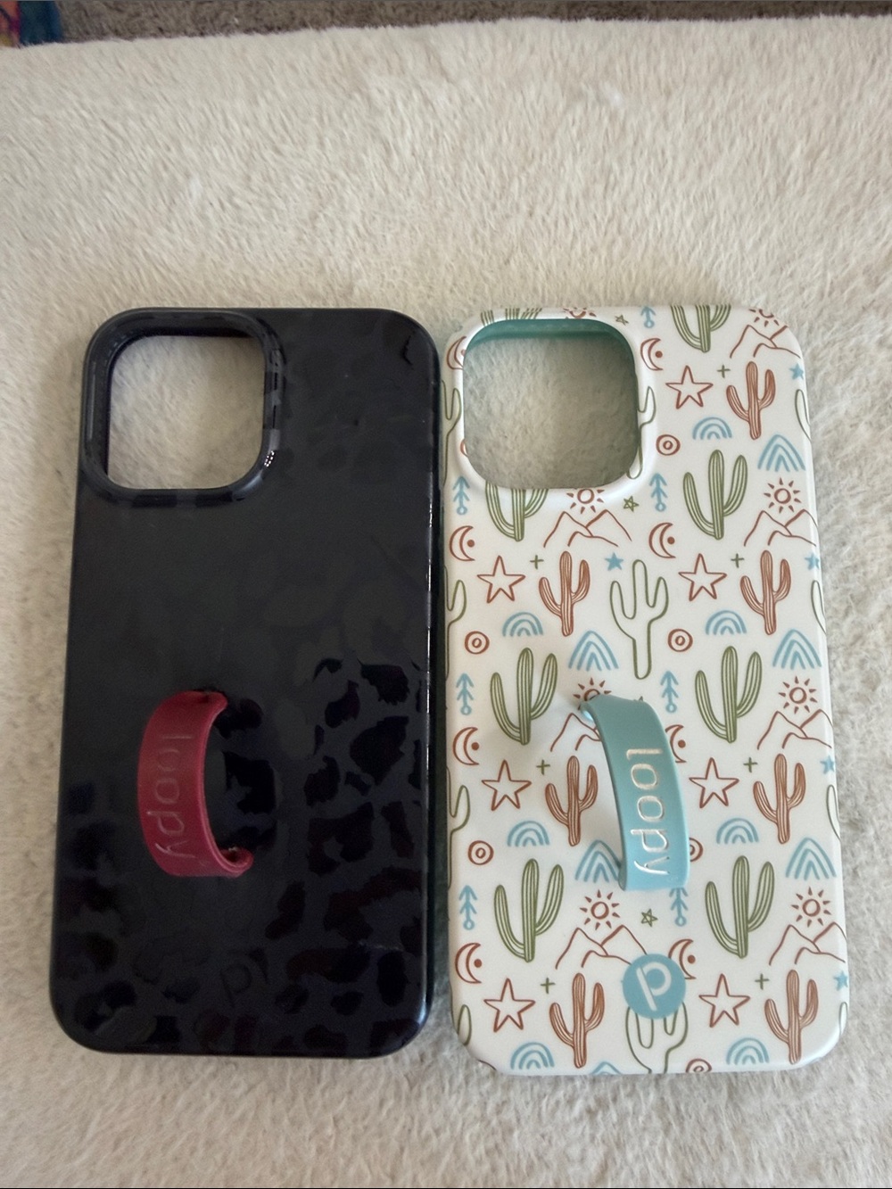 Loopy Case Black Leopard + White Cactus bundle IPhone 12/13 Pro Max